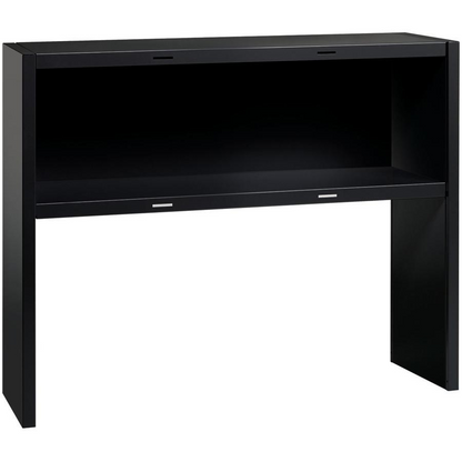 Lorell Fortress Modular Series Stack-on Hutch - 48" - Material: Steel - Finish: Black - Grommet, Cord Management, Goodies N Stuff