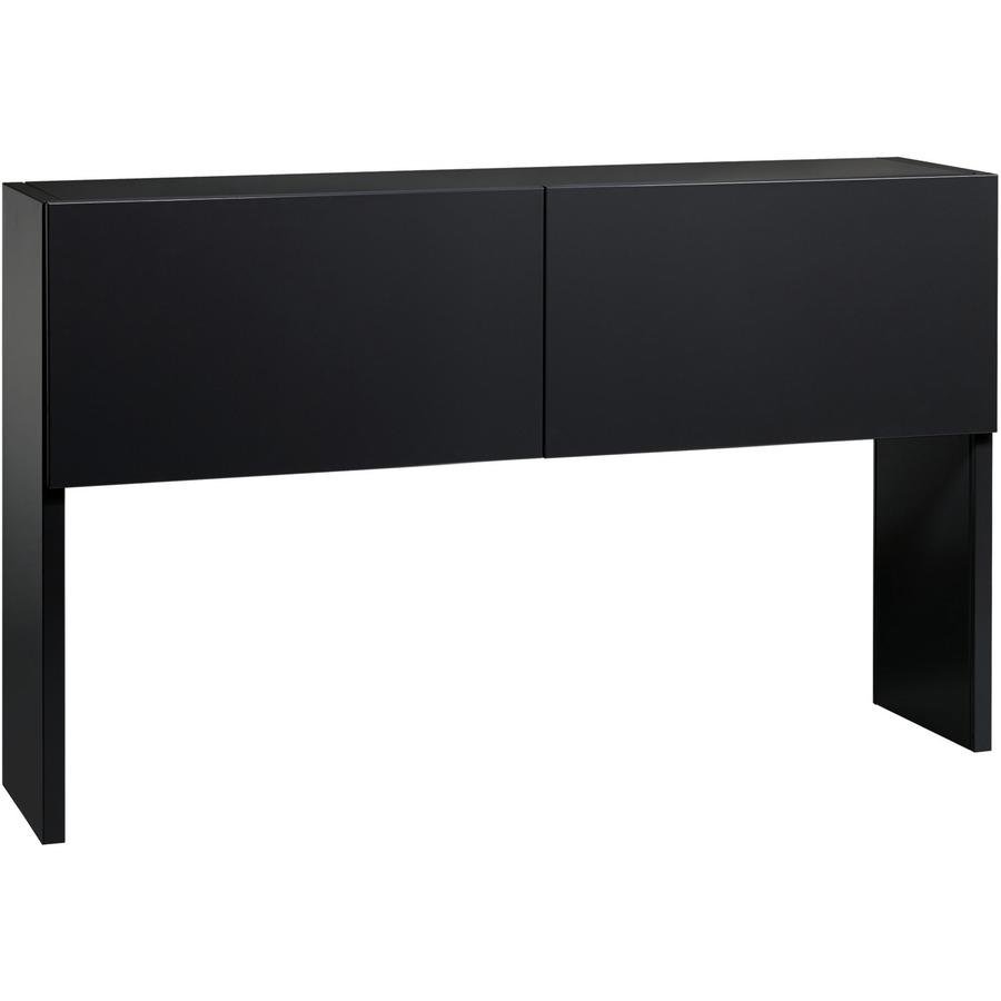 Lorell Fortress Modular Series Stack-on Hutch - 48" - Material: Steel - Finish: Black - Grommet, Cord Management, Goodies N Stuff