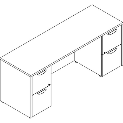 Lorell Prominence 2.0 Double-Pedestal Credenza - 72" x 24"29" , 1" Top - 2 x File Drawer(s) - Double Pedestal on Left/Right Side - Band Edge - Material: Particleboard - Finish: Thermofused Melamine (T, Furniture, Goodies N Stuff