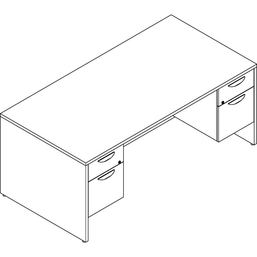 Lorell Prominence 2.0 Double-Pedestal Desk - 1" Top, 72" x 36"29" - 5 x File, Box Drawer(s) - Double Pedestal - Band Edge - Material: Particleboard - Finish: Espresso Laminate, Thermofused Melamine (T, Goodies N Stuff