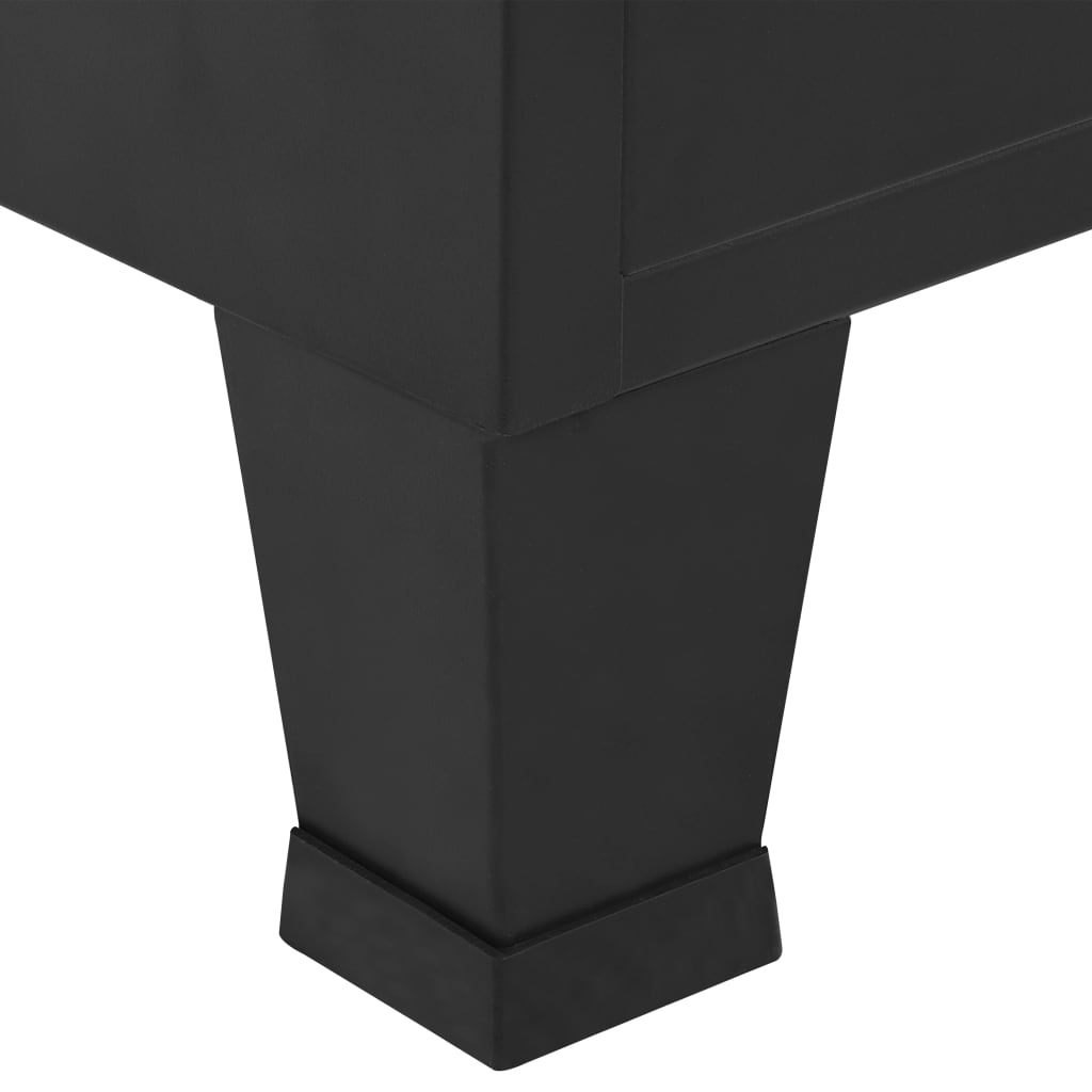 vidaXL Wardrobe Industrial Black 35.4"x15.7"x55.1" Steel, Goodies N Stuff