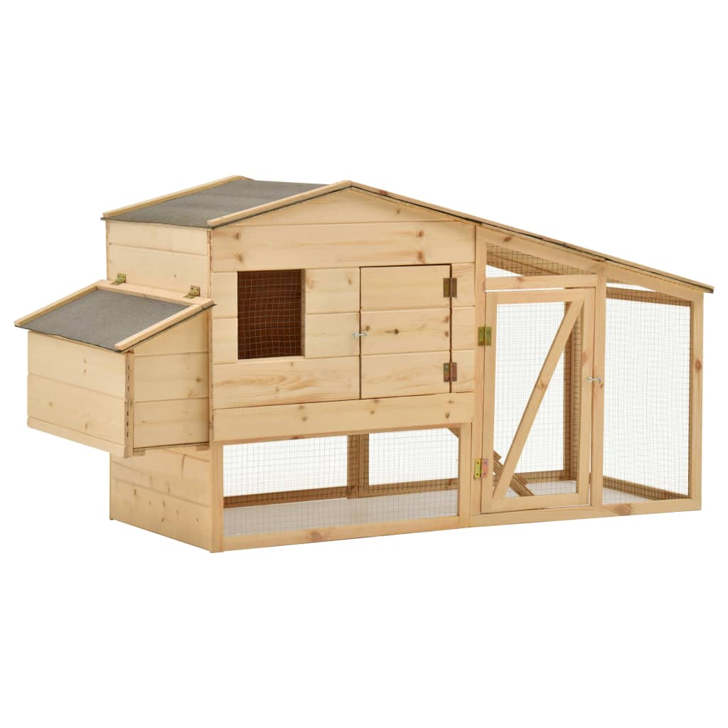 vidaXL Chicken Cage Solid Pine Wood 70.1"x26.4"x36.2", Goodies N Stuff