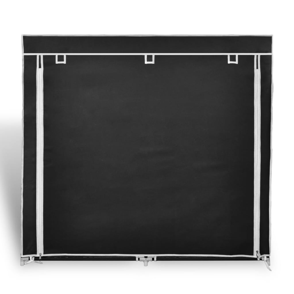 vidaXL Fabric Shoe Cabinet with Cover 45" x 11" x 43" Black, Goodies N Stuff