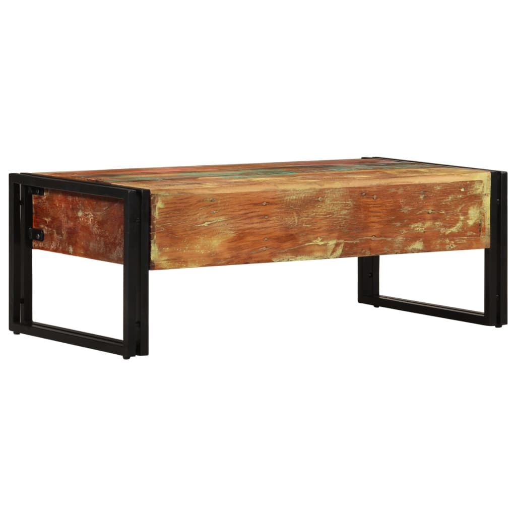 vidaXL Coffee Table with 3 Drawers Solid Reclaimed Wood 39.4"x19.7"x13.8", Goodies N Stuff