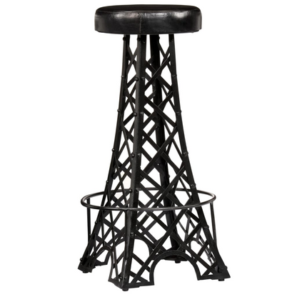 vidaXL Bar Stools 2 pcs Real Leather, Goodies N Stuff