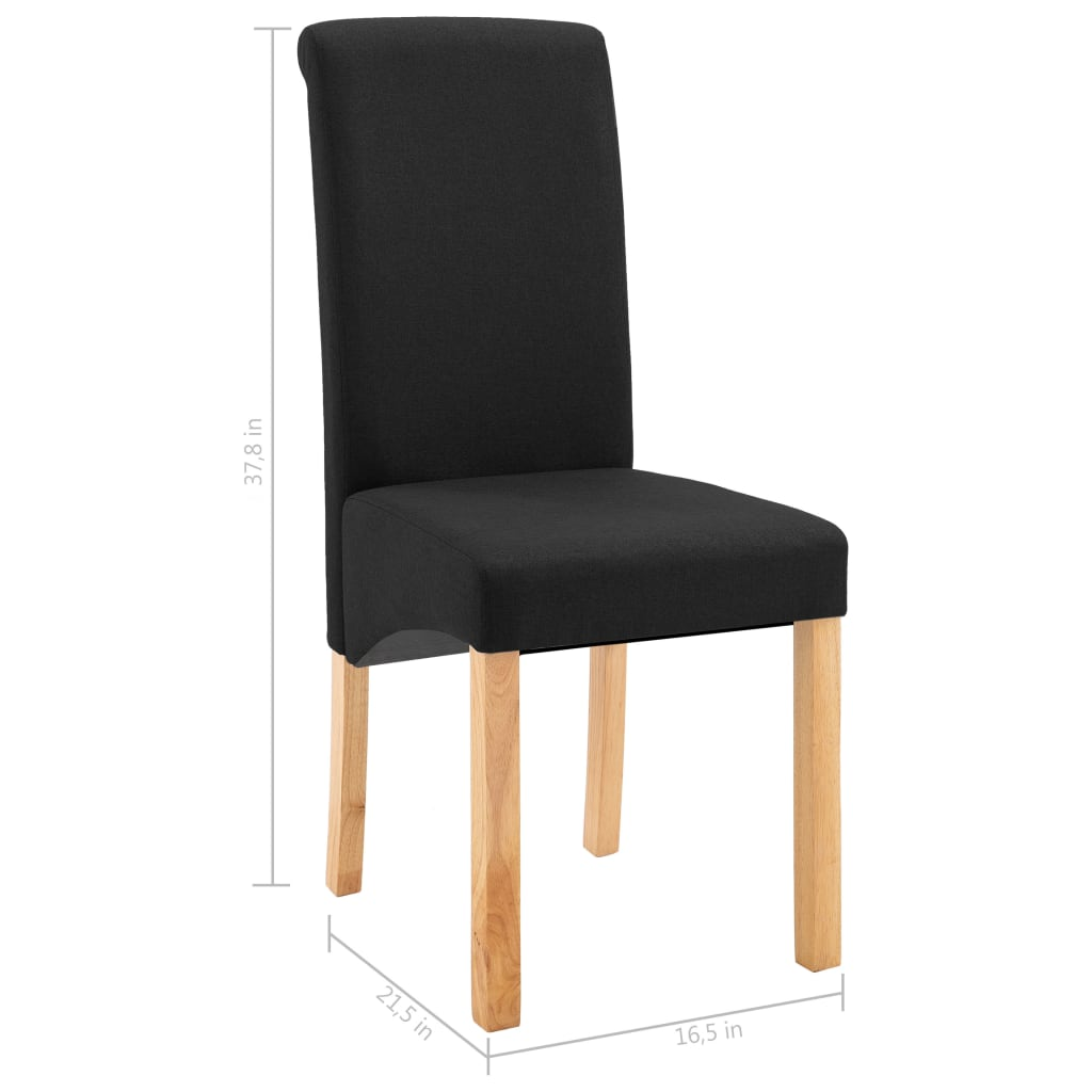 vidaXL Dining Chairs 4 pcs Black Fabric