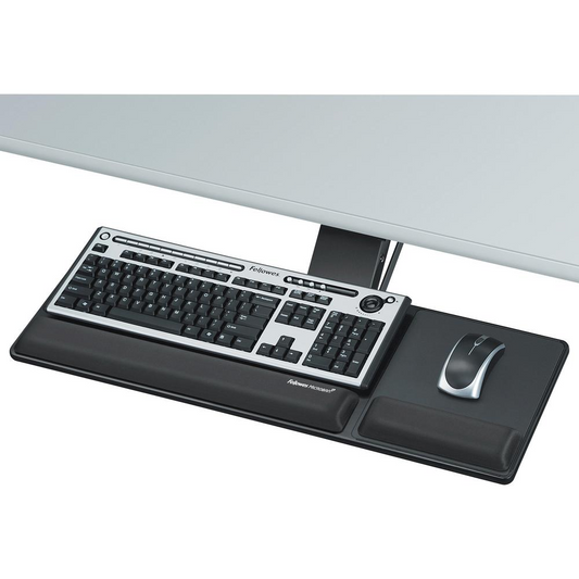 Designer Suites&trade; Compact Keyboard Tray - 3" Height x 27.5" Width x 18" Depth - Black - 1, Goodies N Stuff