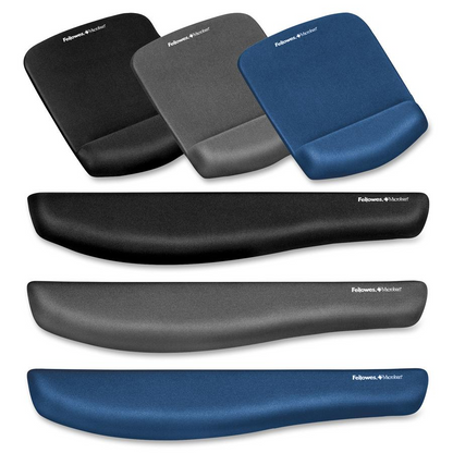 Fellowes PlushTouch&trade; Mouse Pad Wrist Rest with Microban&reg; - Blue - 1" x 7.25" x 9.38" Dimension - Blue - Polyurethane - Tear Resistant, Wear Resistant, Skid Proof - 1 Pack, Goodies N Stuff