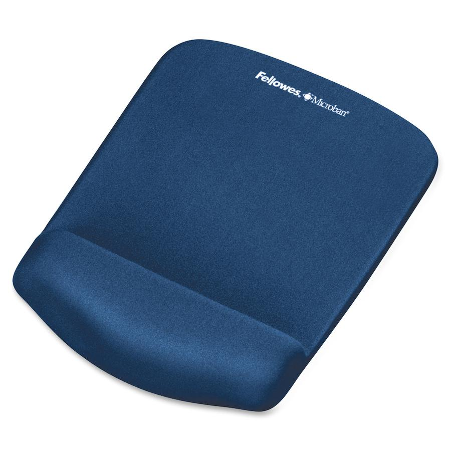 Fellowes PlushTouch&trade; Mouse Pad Wrist Rest with Microban&reg; - Blue - 1" x 7.25" x 9.38" Dimension - Blue - Polyurethane - Tear Resistant, Wear Resistant, Skid Proof - 1 Pack, Goodies N Stuff