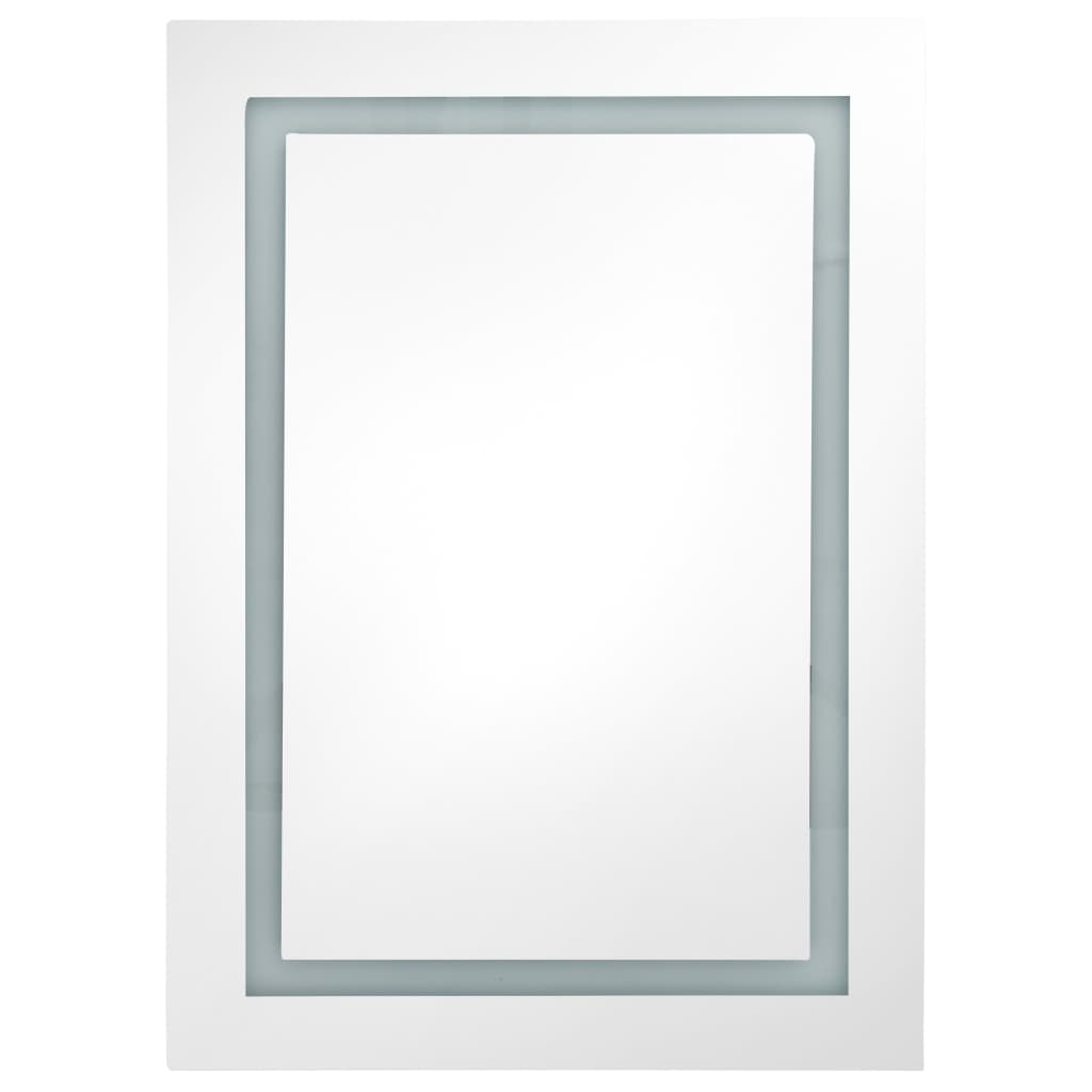 vidaXL LED Bathroom Mirror Cabinet 19.7"x5.1"x27.6"