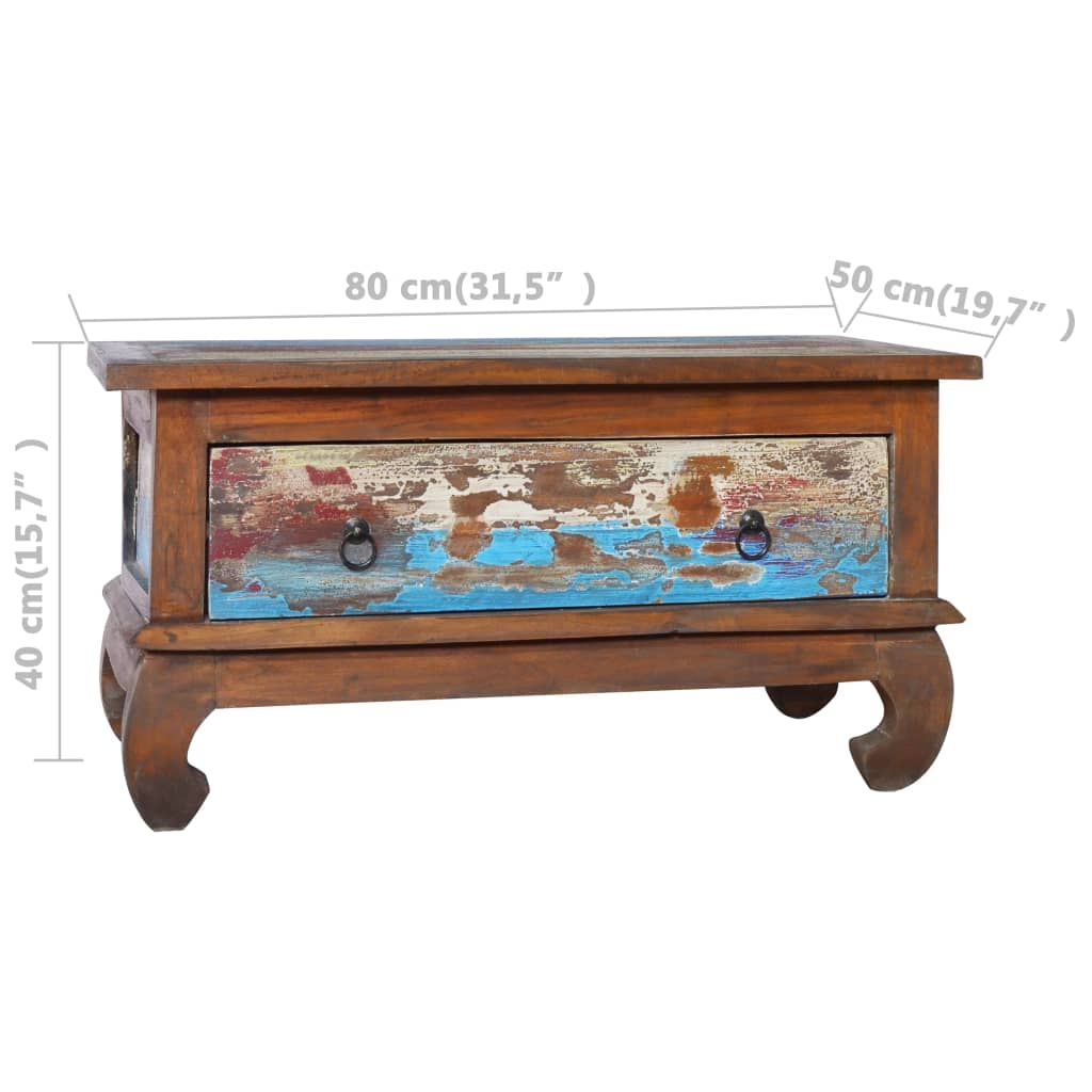 vidaXL Coffee Table 31.5"x19.7"x15.7" Reclaimed Teak Wood, Goodies N Stuff