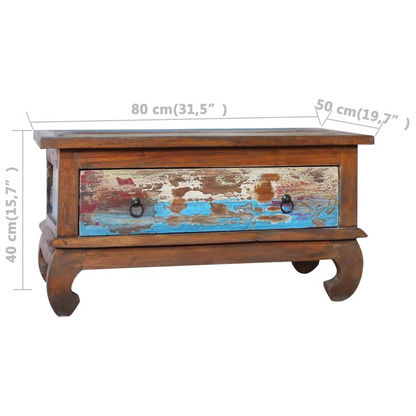 vidaXL Coffee Table 31.5"x19.7"x15.7" Reclaimed Teak Wood, Goodies N Stuff