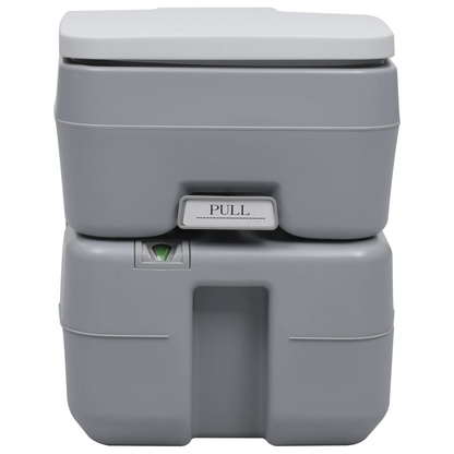 vidaXL Portable Camping Toilet Gray 5.3+2.6 gal - Lightweight and Durable, Goodies N Stuff