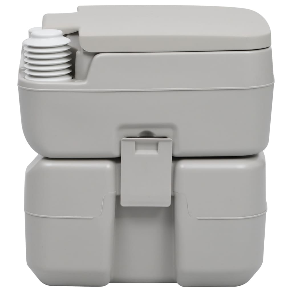 vidaXL Portable Camping Toilet Gray 5.3+2.6 gal - Compact & Sturdy, Goodies N Stuff