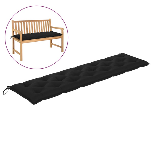 vidaXL Garden Bench Cushion Black 78.7"x19.7"x2.8" Oxford Fabric, Goodies N Stuff