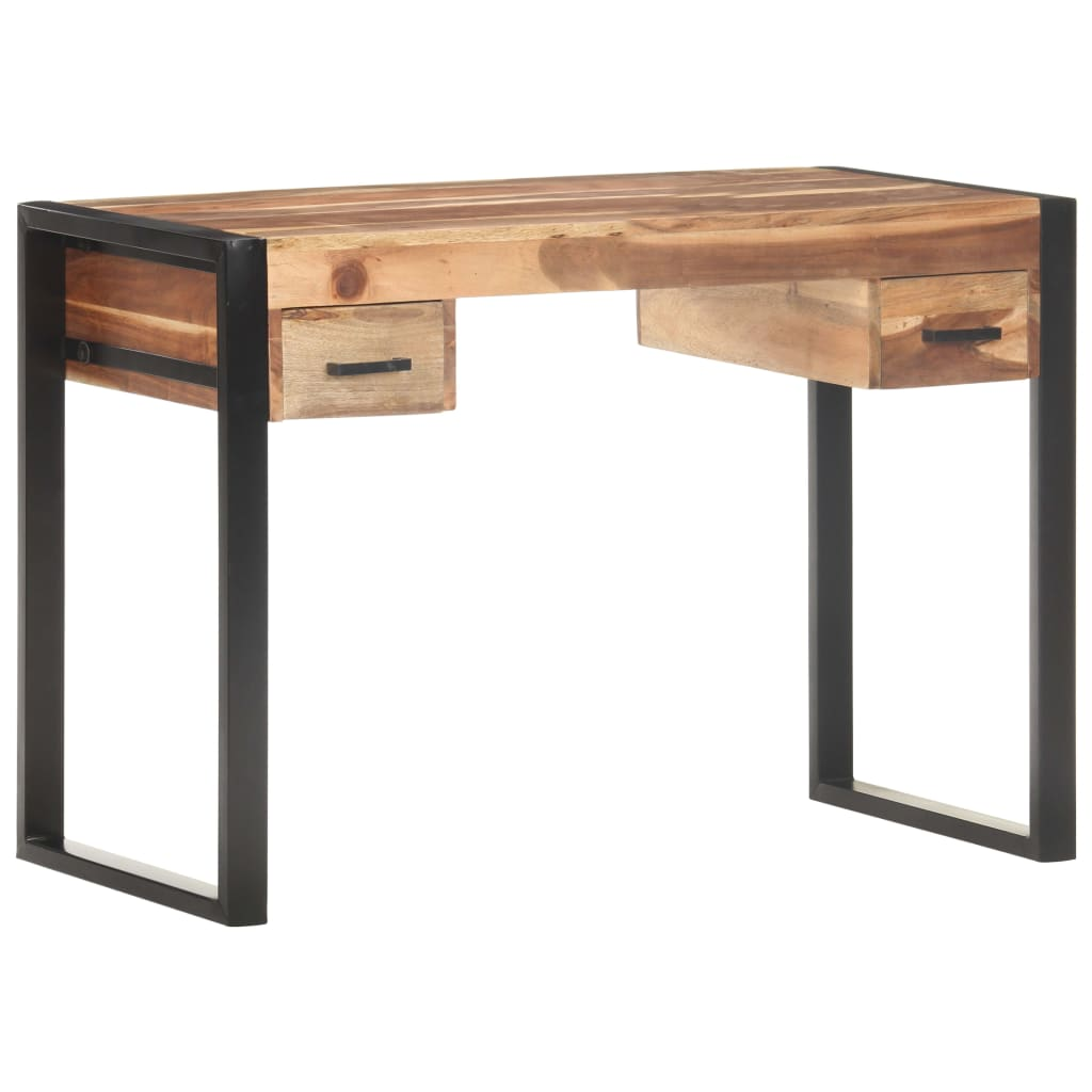 vidaXL Desk 43.3"x19.7"x29.9" Solid Wood with Sheesham Finish, Goodies N Stuff