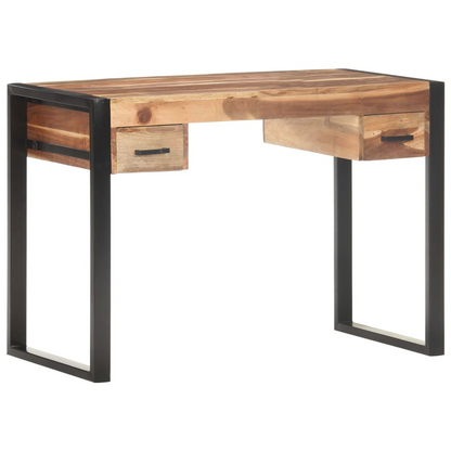 vidaXL Desk 43.3"x19.7"x29.9" Solid Wood with Sheesham Finish, Goodies N Stuff