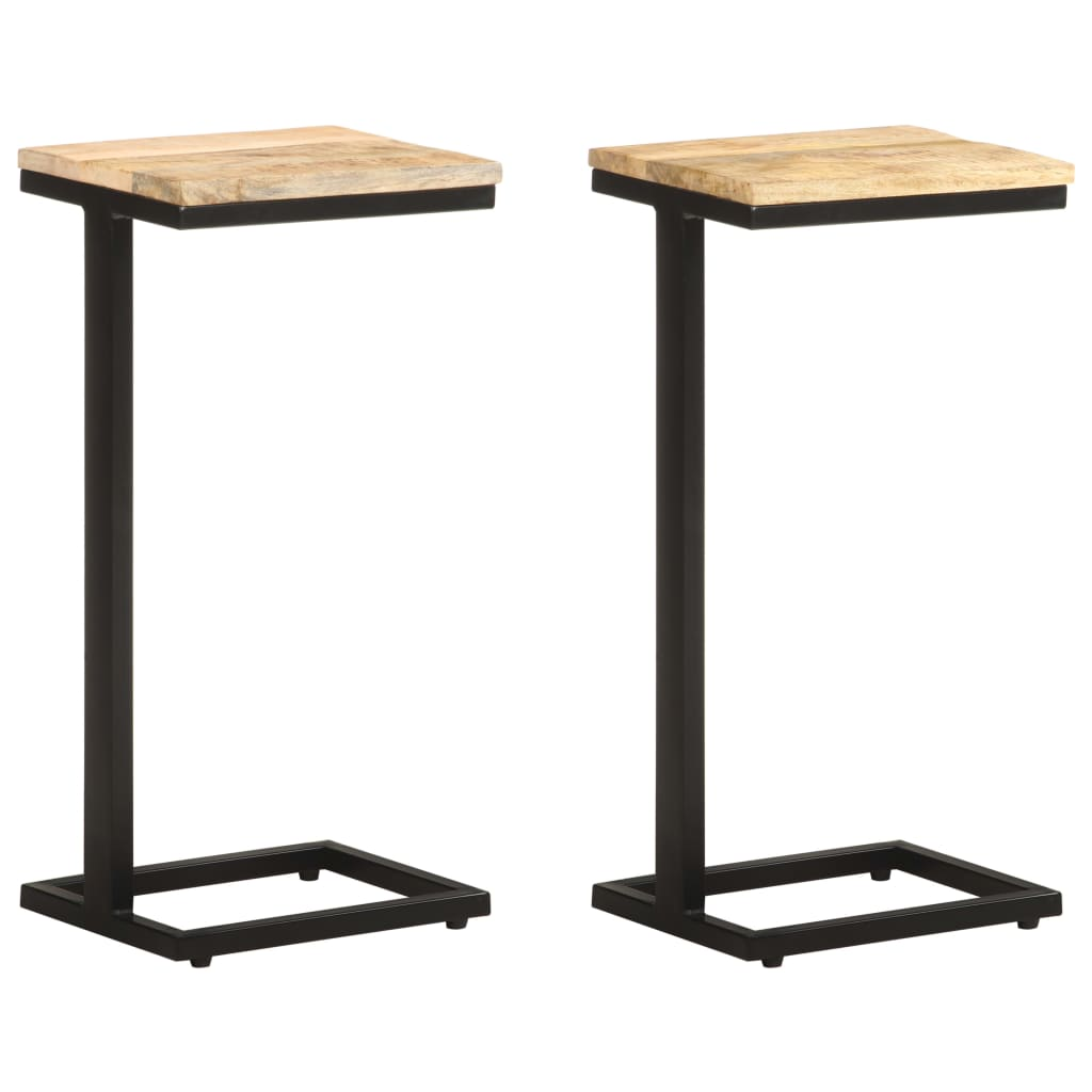 vidaXL Side Tables 2 pcs 12.4"x9.6"x25.4" Rough Mango Wood, Goodies N Stuff