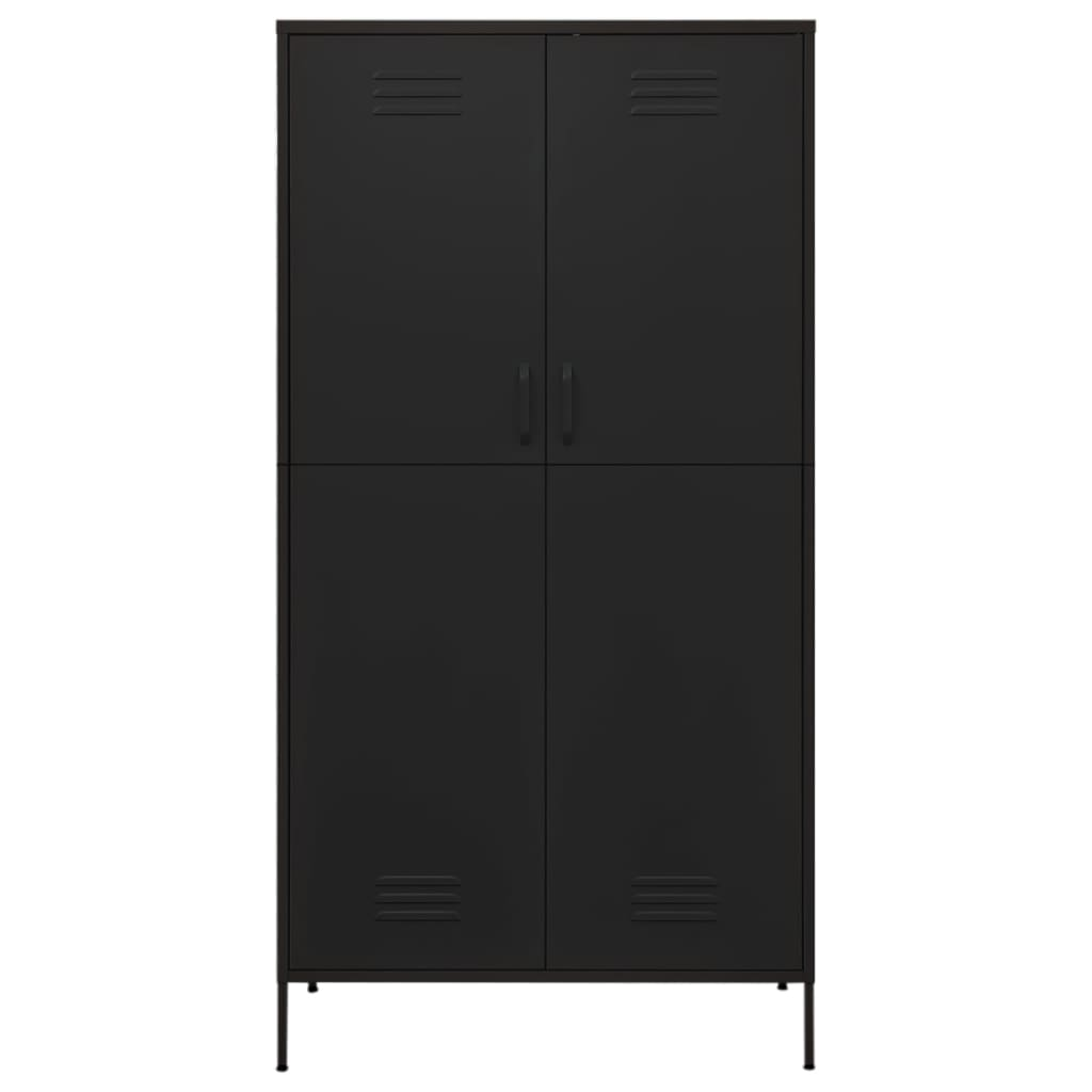 vidaXL Wardrobe Black 35.4"x19.7"x70.9" Steel