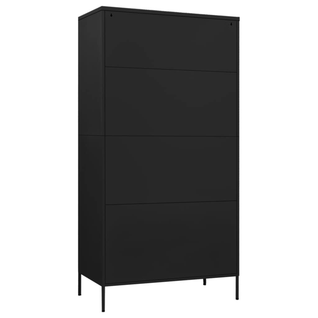 vidaXL Wardrobe Black 35.4"x19.7"x70.9" Steel