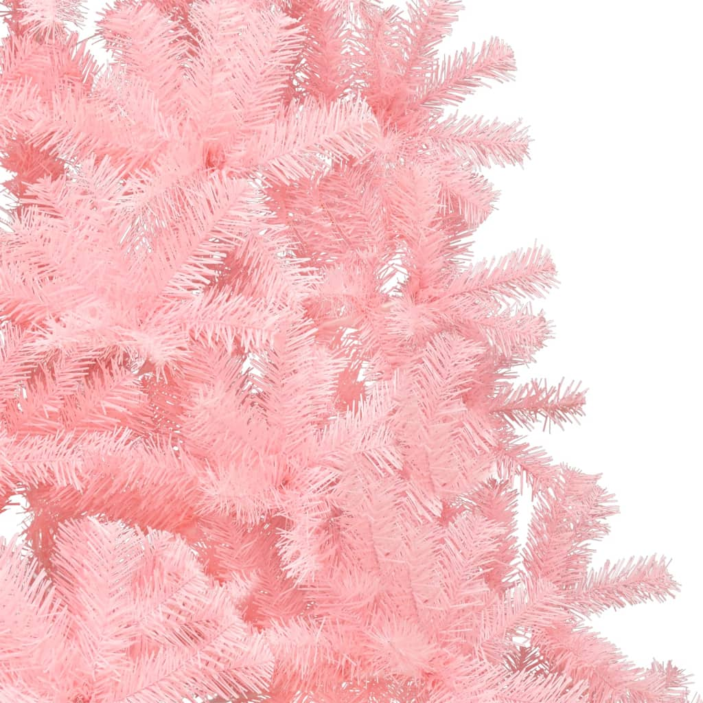 vidaXL Artificial Half Christmas Tree with Stand Pink 5 ft PVC, Goodies N Stuff