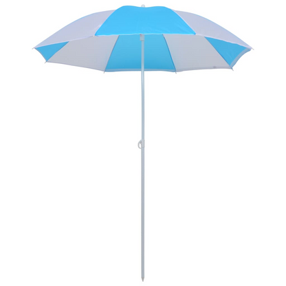 vidaXL Beach Umbrella Shelter Blue and White 70.9" Fabric - Stay Cool and Protected in Style, Goodies N Stuff