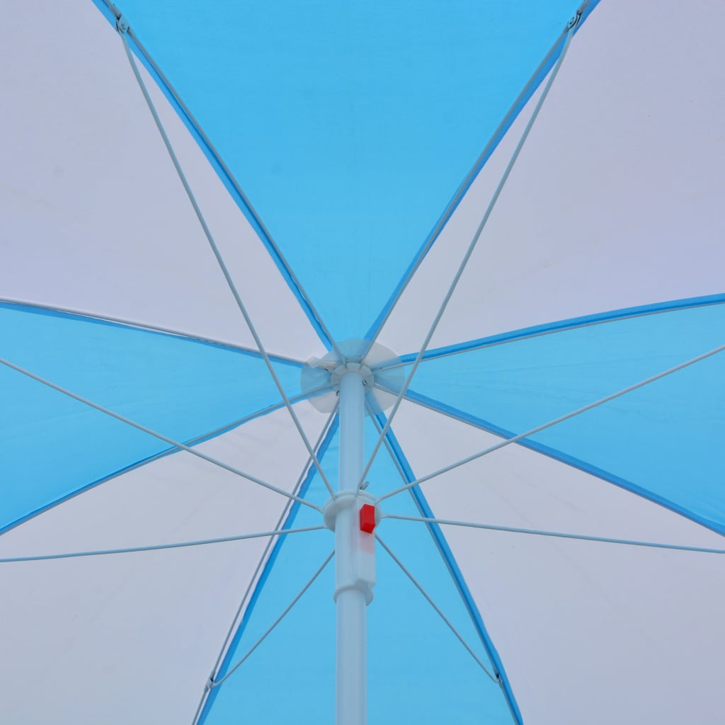 vidaXL Beach Umbrella Shelter Blue and White 70.9" Fabric - Stay Cool and Protected in Style, Goodies N Stuff