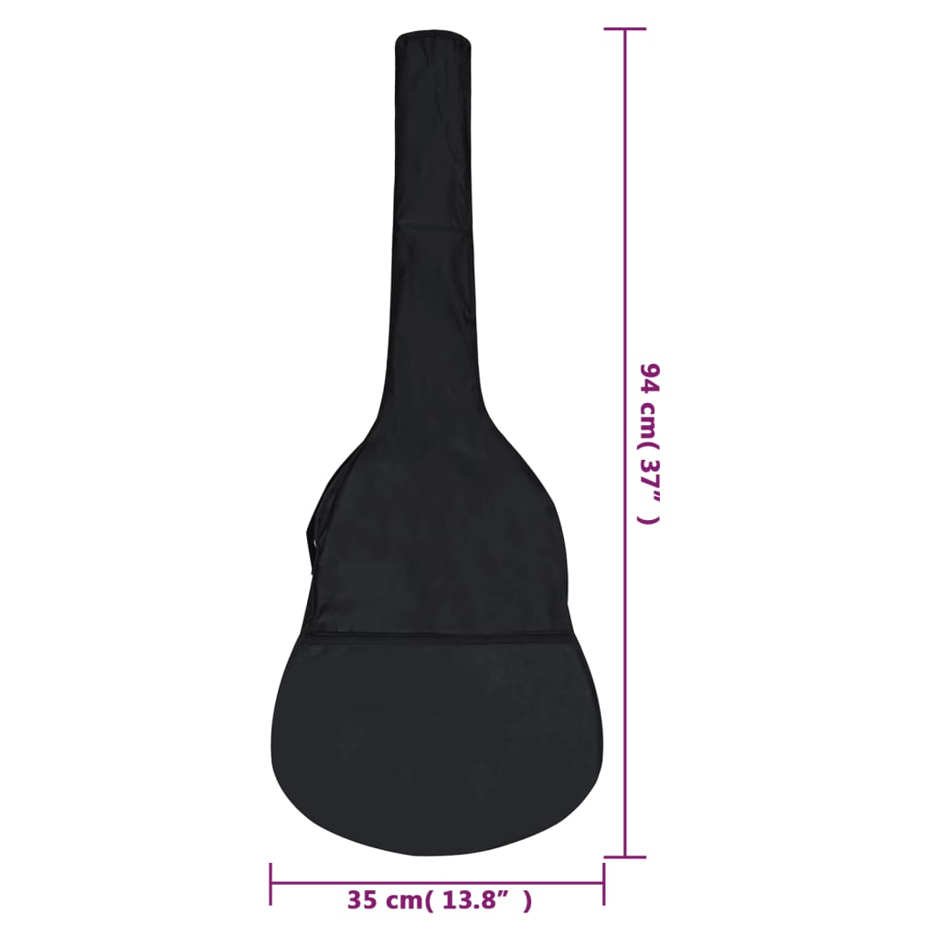 vidaXL Guitar Bag for 3/4 Classical Guitar Black 37"x13.8" Fabric, Goodies N Stuff