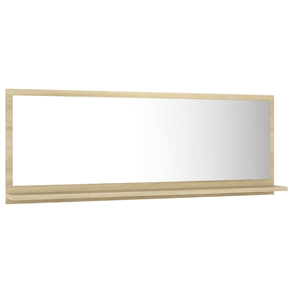 vidaXL Bathroom Mirror Sonoma Oak 39.4"x4.1"x14.6" Engineered Wood