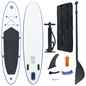 vidaXL Inflatable Stand Up Paddleboard Set Blue and White, Goodies N Stuff