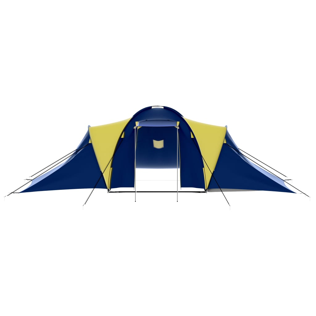 vidaXL Camping Tent Fabric 9 Persons - Blue and Yellow | Spacious, Easy-to-Setup, and Breathable, Goodies N Stuff