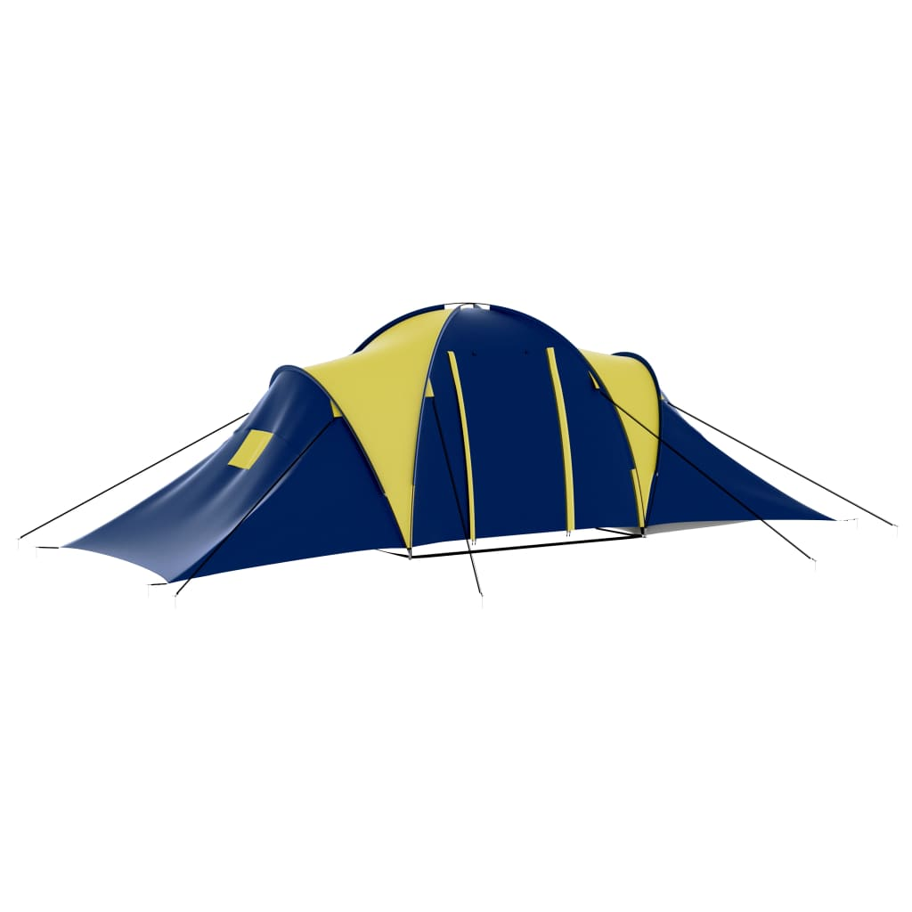 vidaXL Camping Tent Fabric 9 Persons - Blue and Yellow | Spacious, Easy-to-Setup, and Breathable, Goodies N Stuff