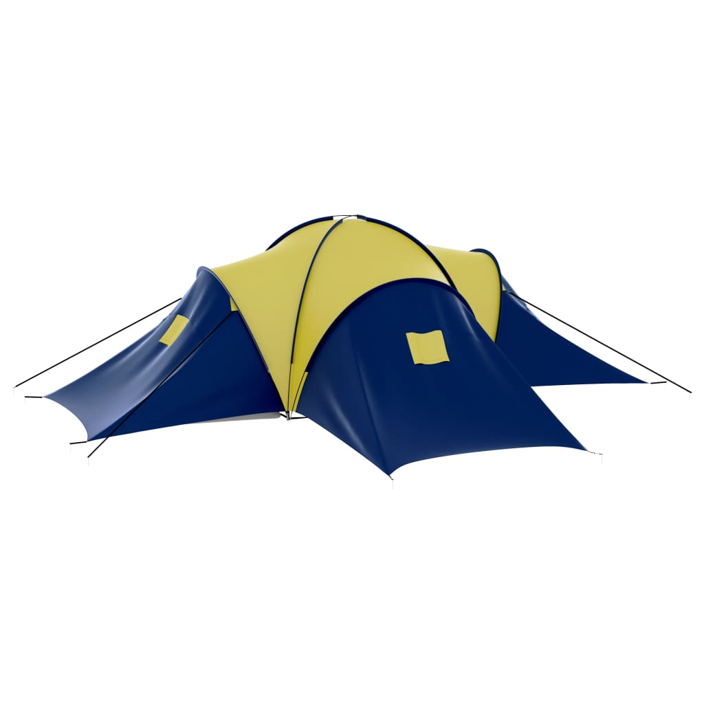 vidaXL Camping Tent Fabric 9 Persons - Blue and Yellow | Spacious, Easy-to-Setup, and Breathable, Goodies N Stuff