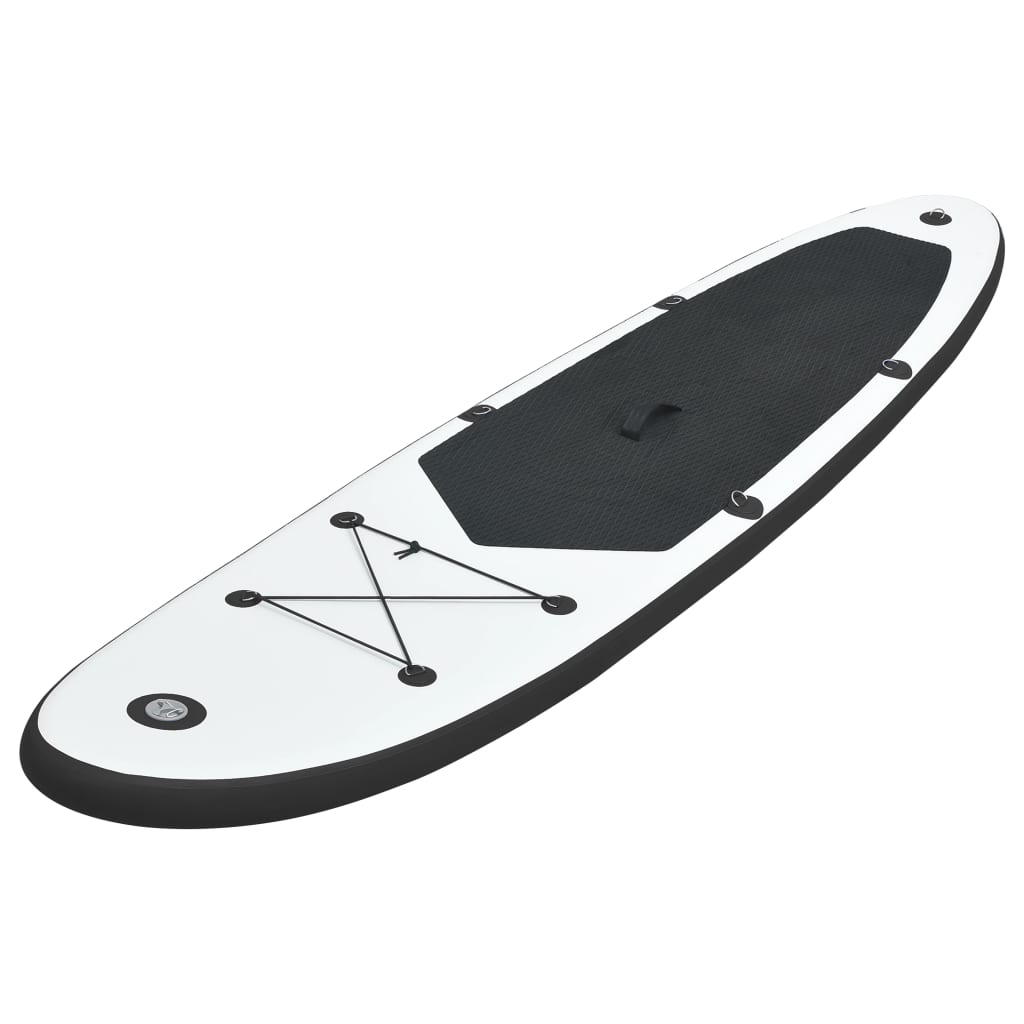 vidaXL Inflatable Stand Up Paddle Board Set Black and White, Goodies N Stuff