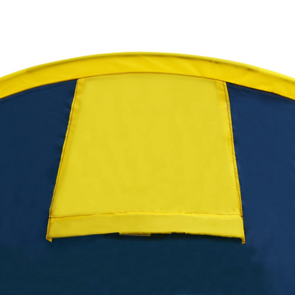 vidaXL Camping Tent 4 Persons Navy Blue/Yellow - Spacious, Easy to Set Up Tent, Goodies N Stuff