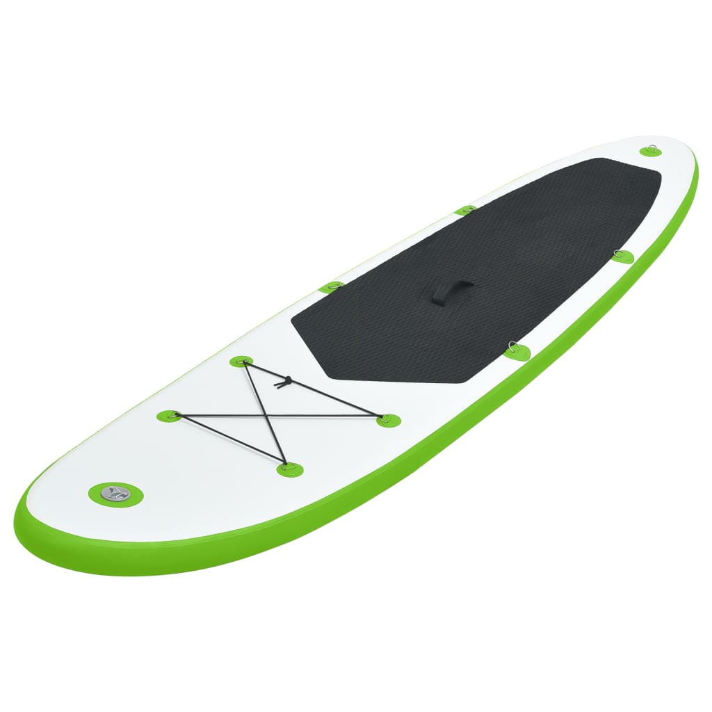 vidaXL Inflatable Stand Up Paddle Board Set Green and White, Goodies N Stuff