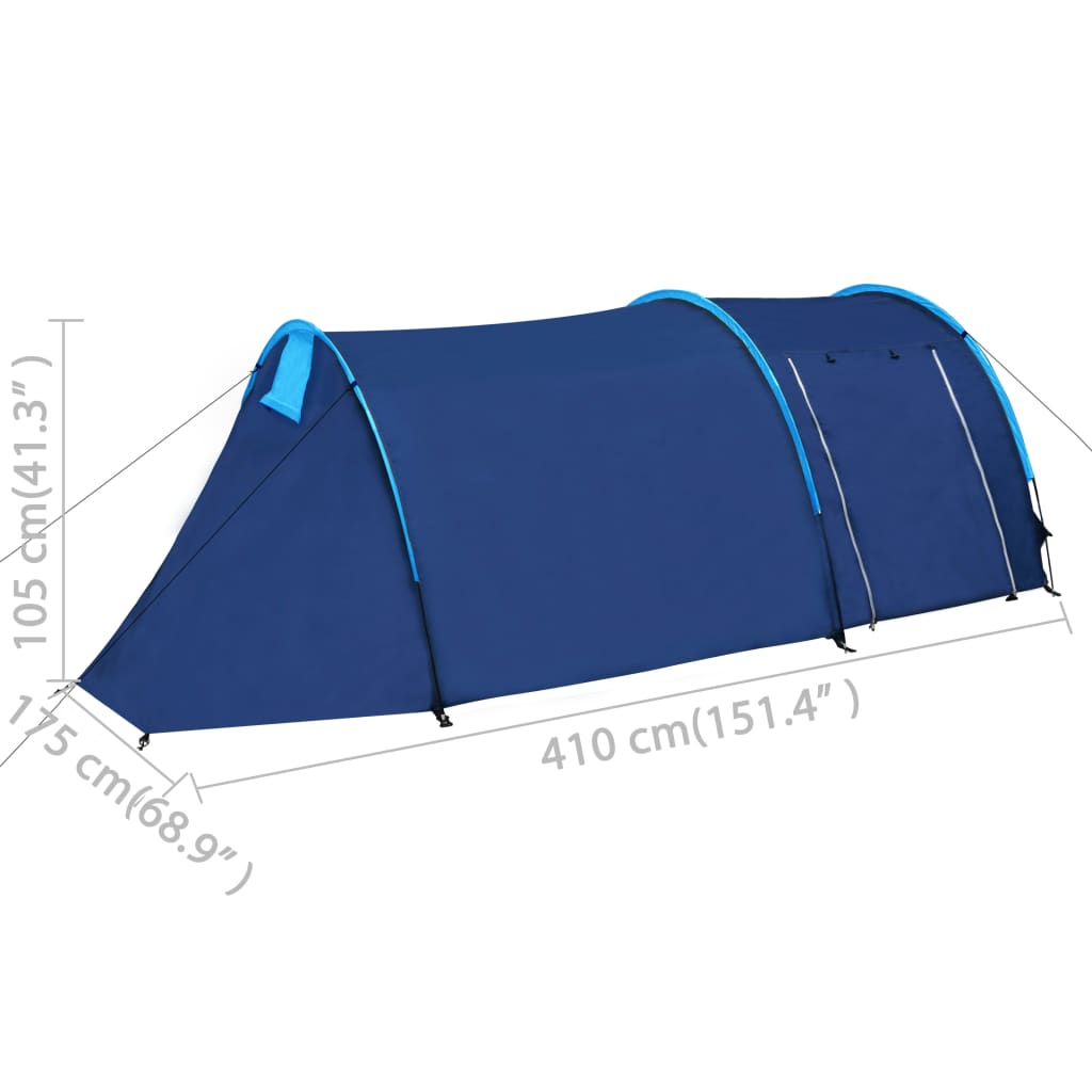 vidaXL Camping Tent 4 Persons Navy Blue/Light Blue - Spacious and Easy-to-Set-Up, Goodies N Stuff