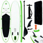 vidaXL Inflatable Stand Up Paddleboard Set Green and White, Goodies N Stuff