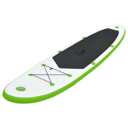 vidaXL Inflatable Stand Up Paddleboard Set Green and White, Goodies N Stuff