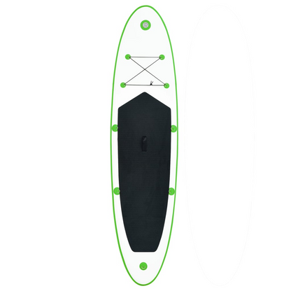 vidaXL Inflatable Stand Up Paddleboard Set Green and White, Goodies N Stuff