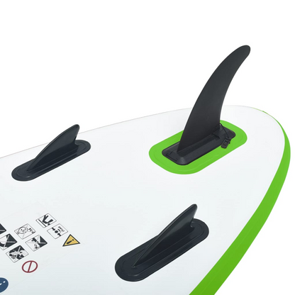 vidaXL Inflatable Stand Up Paddleboard Set Green and White, Goodies N Stuff