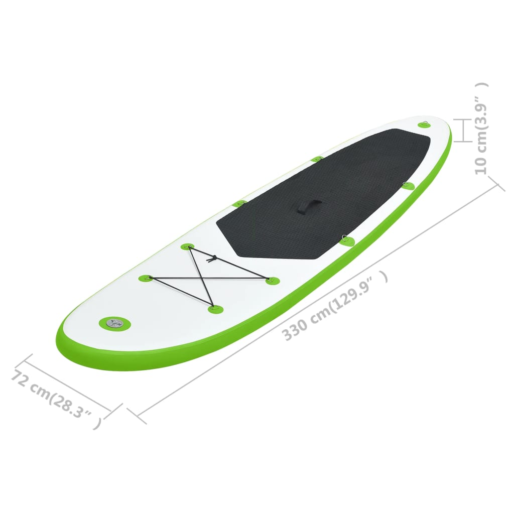 vidaXL Inflatable Stand Up Paddleboard Set Green and White, Goodies N Stuff