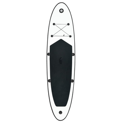 vidaXL Inflatable Stand Up Paddleboard Set Black and White, Goodies N Stuff