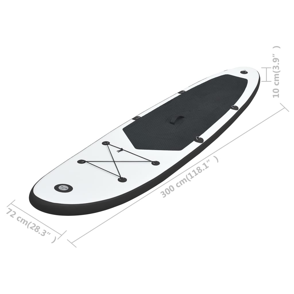 vidaXL Inflatable Stand Up Paddleboard Set Black and White, Goodies N Stuff