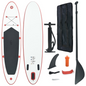 vidaXL Stand Up Paddle Board Set SUP Surfboard Inflatable Red and White, Goodies N Stuff