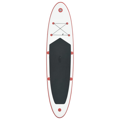 vidaXL Stand Up Paddle Board Set SUP Surfboard Inflatable Red and White, Goodies N Stuff