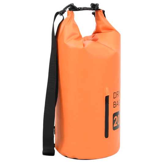 vidaXL Dry Bag with Zipper Orange 5.3 gal PVC, Goodies N Stuff