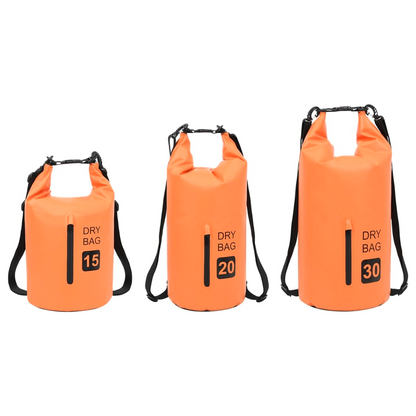 vidaXL Dry Bag with Zipper Orange 5.3 gal PVC, Goodies N Stuff