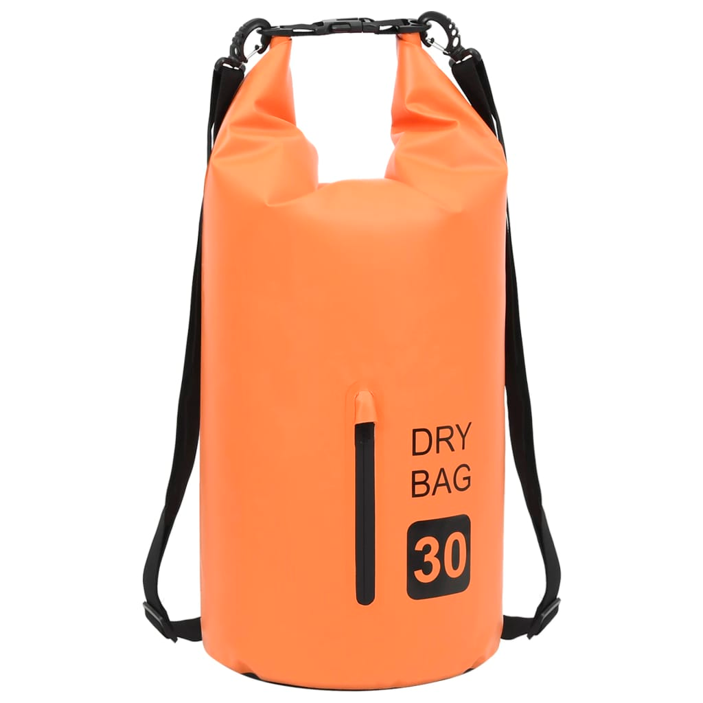 vidaXL Dry Bag with Zipper Orange 7.9 gal PVC, Goodies N Stuff