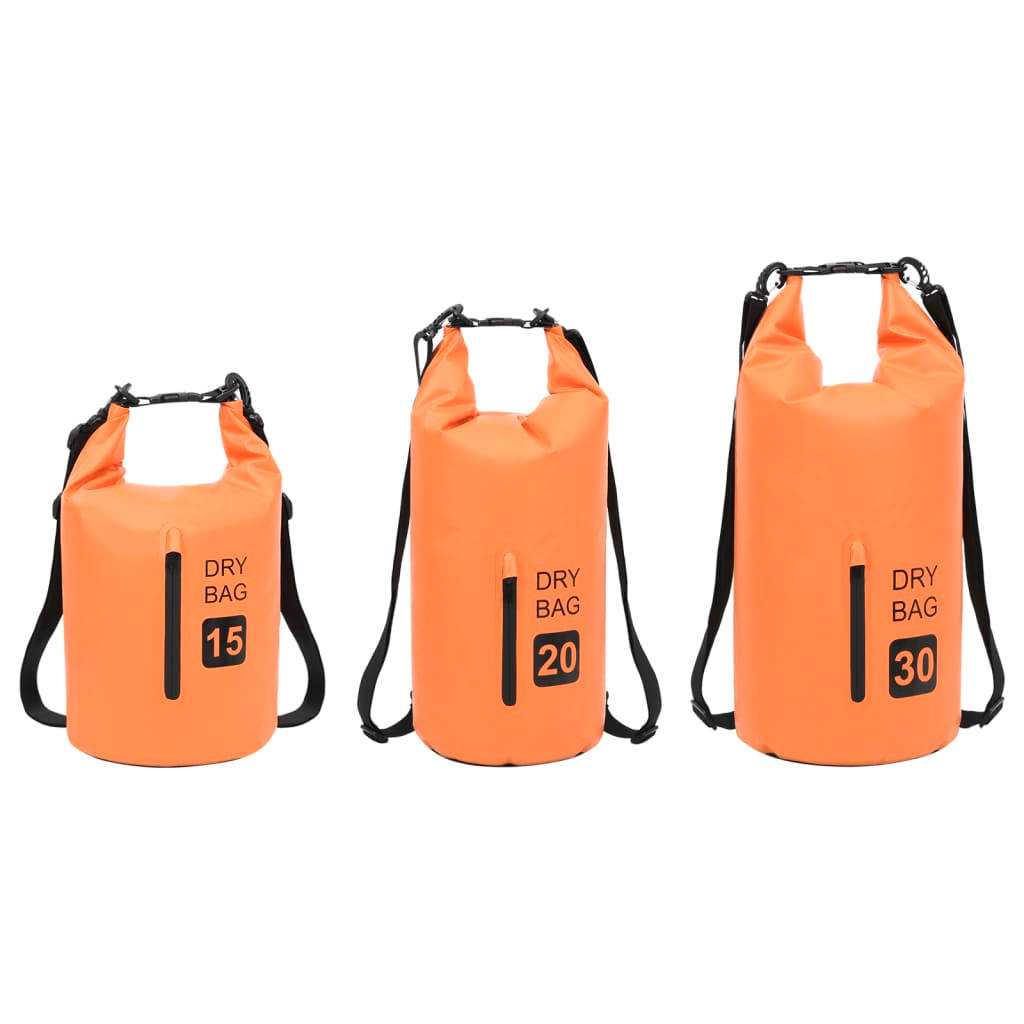 vidaXL Dry Bag with Zipper Orange 7.9 gal PVC, Goodies N Stuff